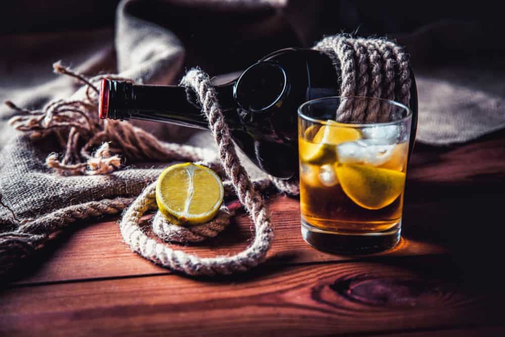 bottle of whiskey, rum, brandy, & lime || https://norwalkhistoricalsociety.org/