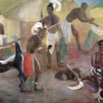 African Village Scene, 1937 | Vertis C. Hayes, 1911-2001 | Mural, oil on canvas | Harlem Hospital Center, New York, NY