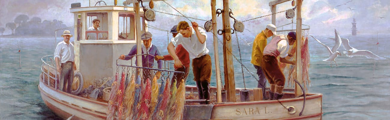 Mopping for Starfish, Mural, 1937 | Alexander Rummler