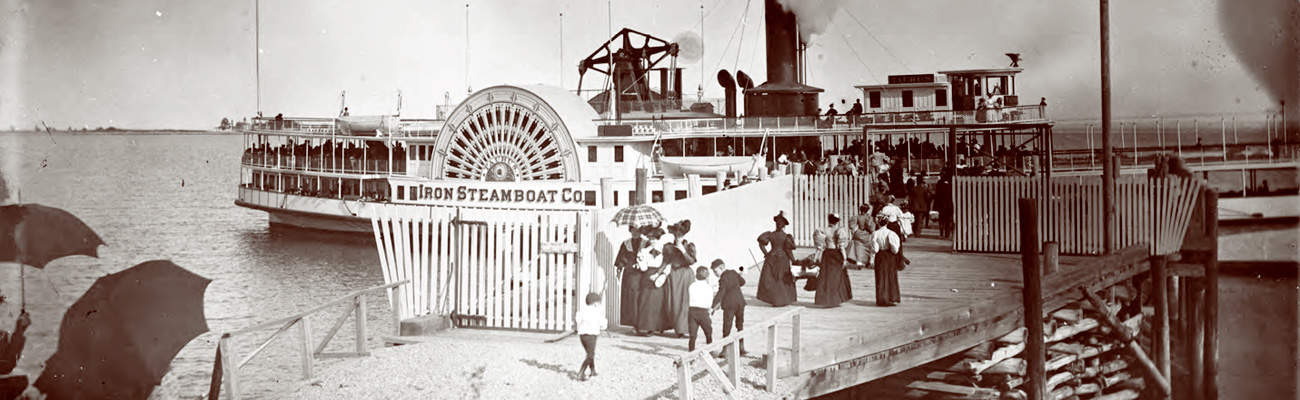 19th c. steamer docking at Roton Point, Norwalk CT