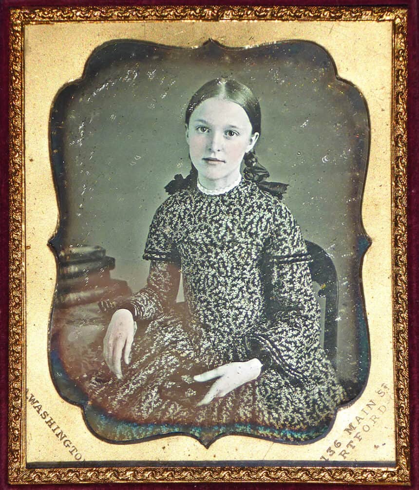 Charlotte Hill | Daguerrotype, hand colored | Augustus Washington (1820/1821-1875), Hartford, CT | Norwalk Public Library History Room C.P. PH-4839