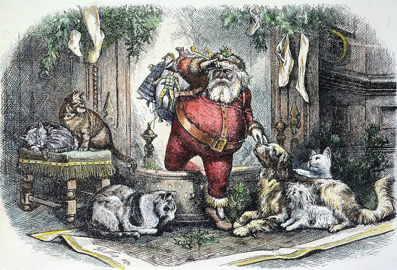The Coming of Santa Claus - Engraving, Thomas Nast, 1872