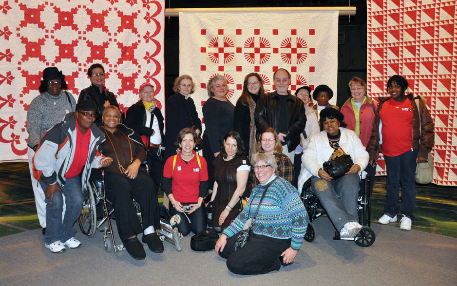 Members of the Norwalk Quilt Trail traveled to New York City in March 2011 for the once-in-a-lifetime showing of 600 red and white quilts at the Park Avenue Armory.