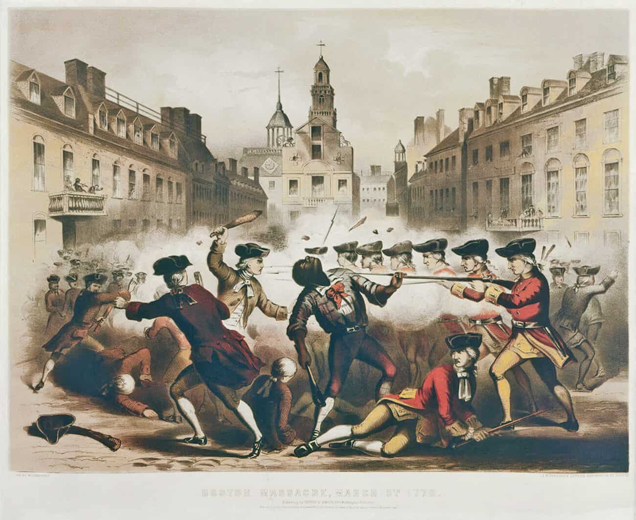 Boston Massacre, March 5th 1770 • W. Champney, artist • J.H. Bufford’s Lith., 1856 •  Massachusetts Historical Society